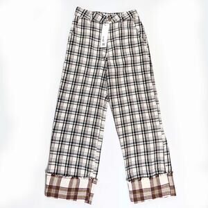 ZARA Straight Fit Plaid Pants Size 32 NWT